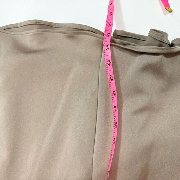 Dancing Queen Skirt & Top Womens Medium Tan Solid Maxi A-Line Crop Top Elegant - Picture 6 of 13